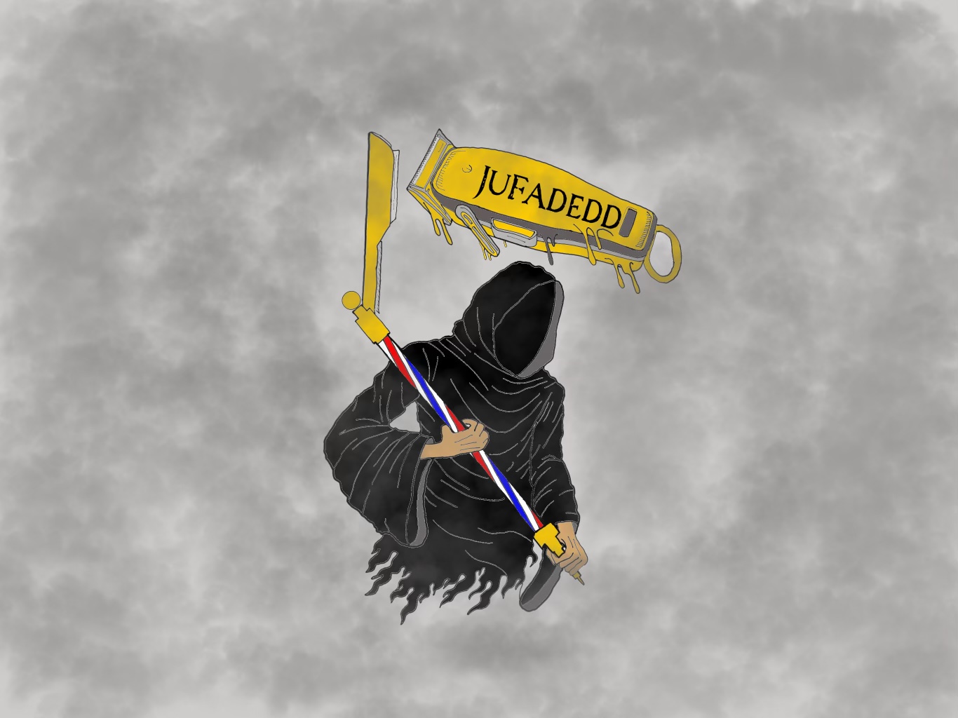 JuFadedd — hooded barber reaper logo